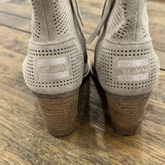 TOMS Majorca Peep-Toe Booties Heel -‎ Women's Size 6.5 - Picture 7 of 8